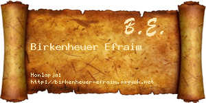 Birkenheuer Efraim névjegykártya